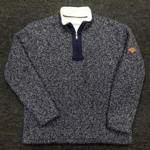 Orvis Men's Brighton Sherpa-Lined Quarter-zip Pullover Sweater Men Size L Navy